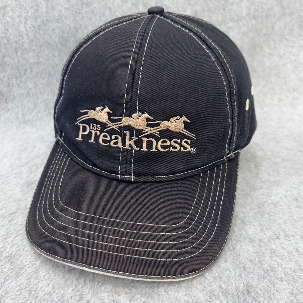 135 Preakness Horse Racing Mens Black All Pro Hat Adjustable May 15 2010 OSFA